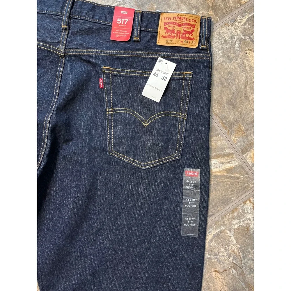 Levi's 517 Bootcut Jeans Mens 44x32 Indigo Blue NWT Western Denim 00517-0216
